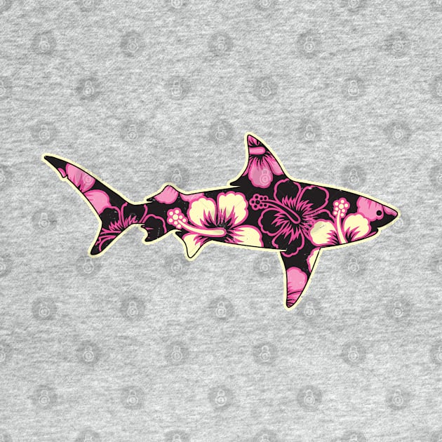 Hawaiian Hibiscus Shark Pink by analogdreamz